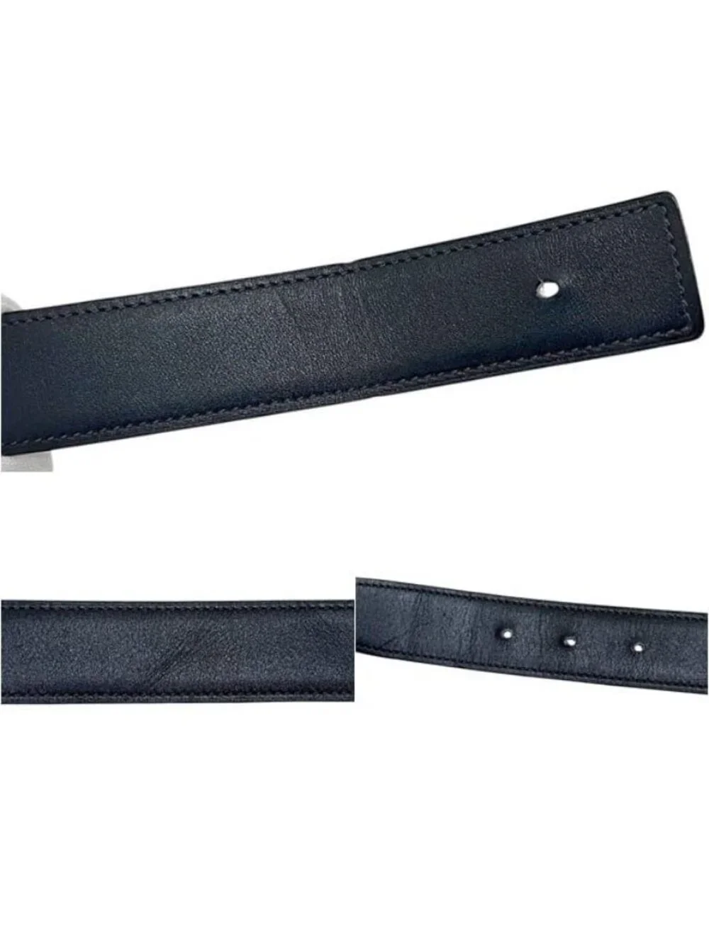 Hermes Belt Navy Blue Waist 88 30 Box Calf Taurillon Clemence